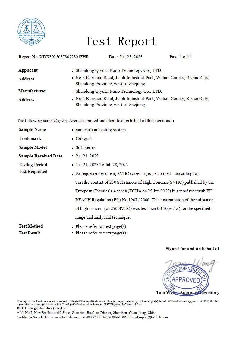 REACH 250 SVHC first page