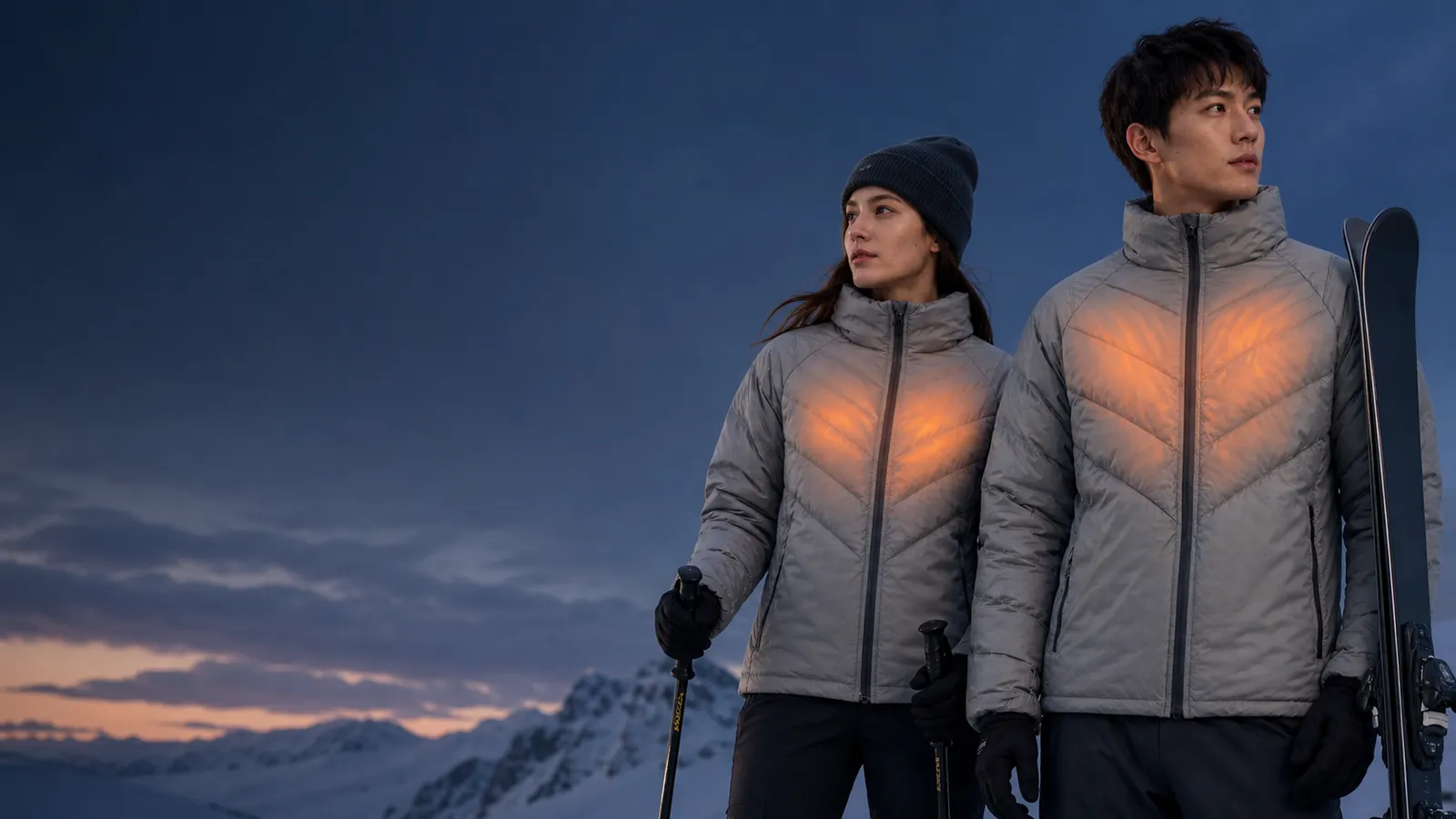THERMOVEX heated ski apparel in an alpine environment